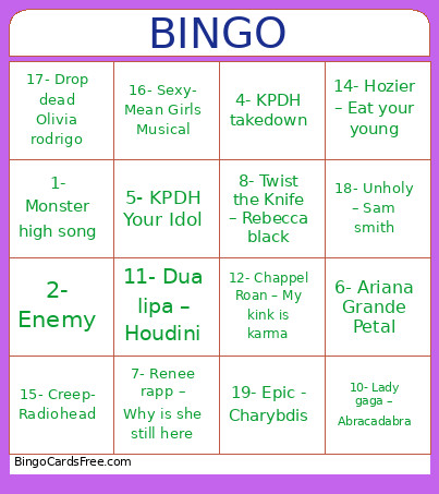 Referencia Bingo Card