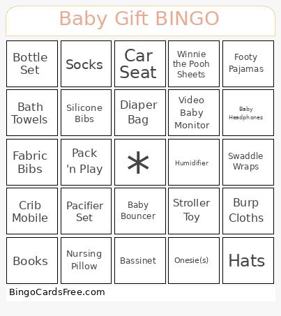 Regan Baby Shower Bingo