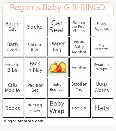 Regan's Baby Gift BINGO