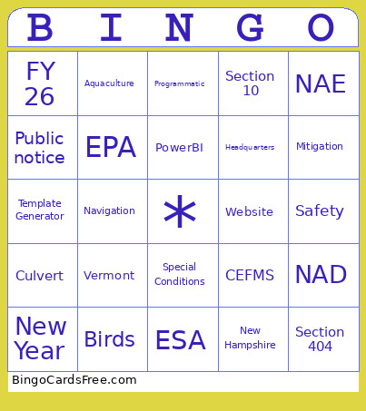RegHoliday Bingo Card