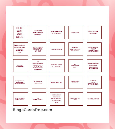 Regio Bingo Card