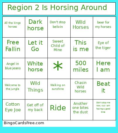 Region 2 Is Horsing Around  Bingo