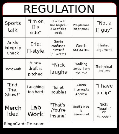 Regulation Bingo Cards Free Pdf Printable Game, Title: REGULATION