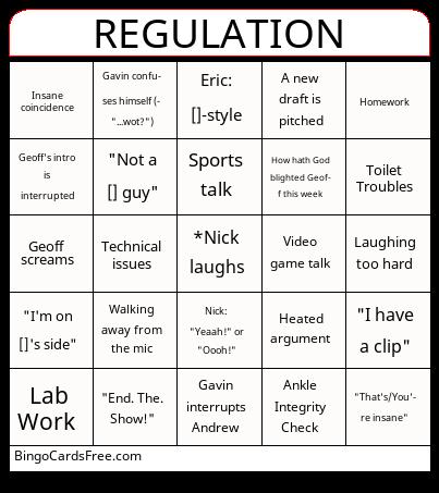 Regulation Bingo