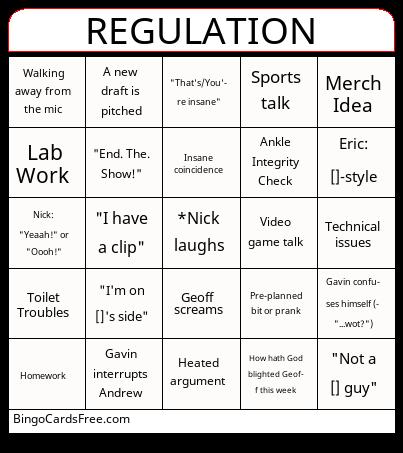 Regulation Bingo