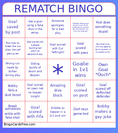 REMATCH Bingo Card