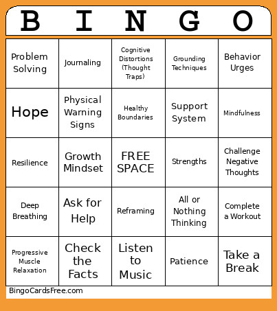 Remembering Our Skills Bingo Card