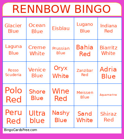 Rennbow Bingo Card 2