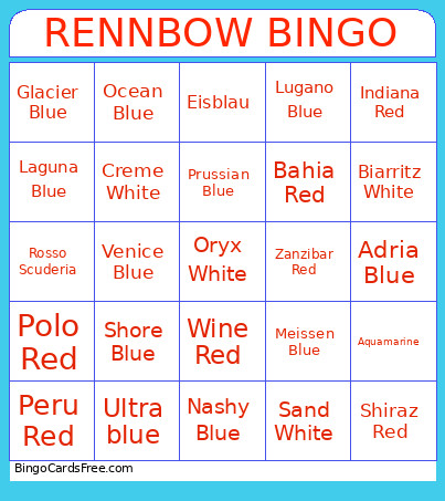 RENNBOW Bingo Card