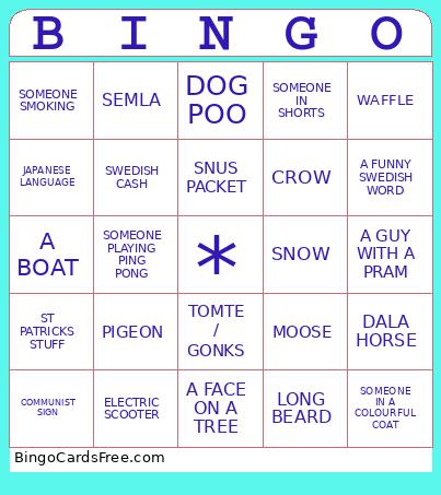 RENRY IN STOCKHOLM Bingo Card