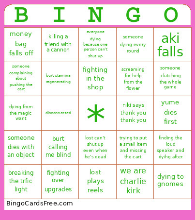 Repoo Bingo Card
