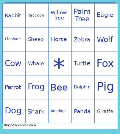 REPRESENTATITVE Bingo Card