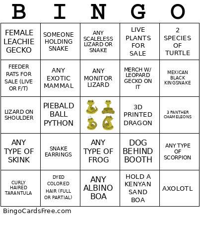 REPTICON FOR GIRLFRIENDS Bingo Card