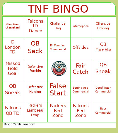 Resolute Tap & Cellar Bingo Card