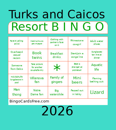 Resort TnC26 Bingo Card