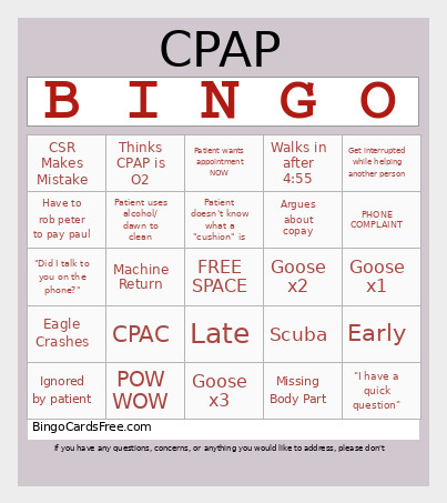 RESP Bingo Card