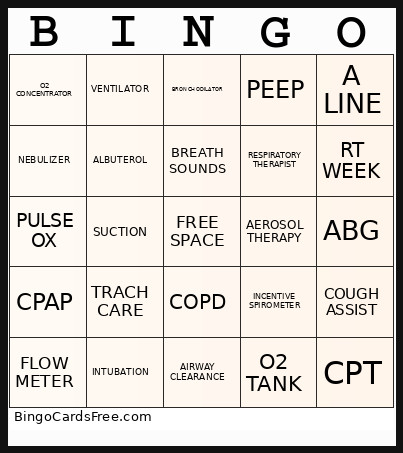 RESPIRATORY CARE WEEK Bingo Card