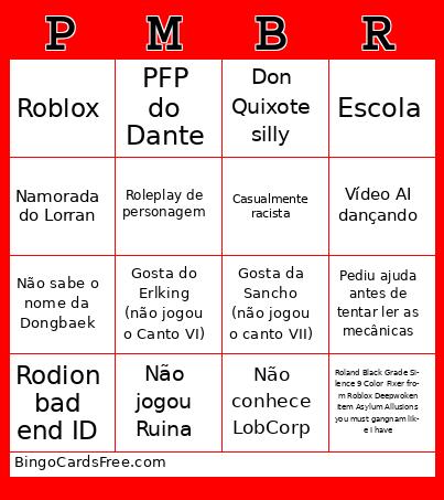 Retardados da PMBR Bingo Cards Free Pdf Printable Game, Title: PMBR