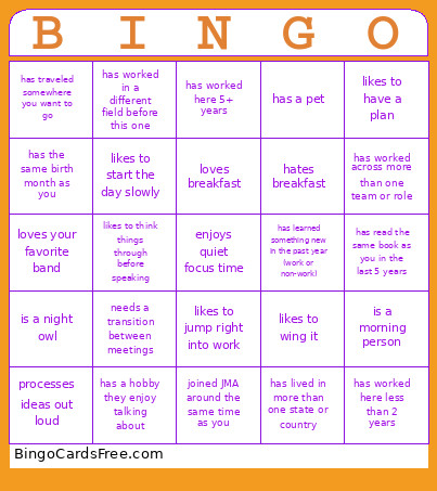 Retreat Bingo Card
