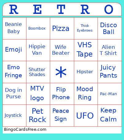 RETRO Bingo Card