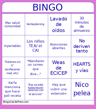Reu Médica Bingo Card