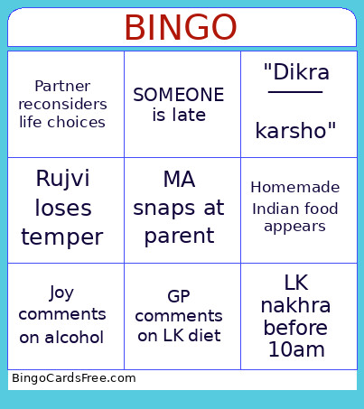 Reunion 2025 Bingo Card