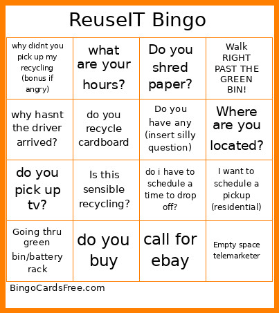 ReuseIT Bingo Card