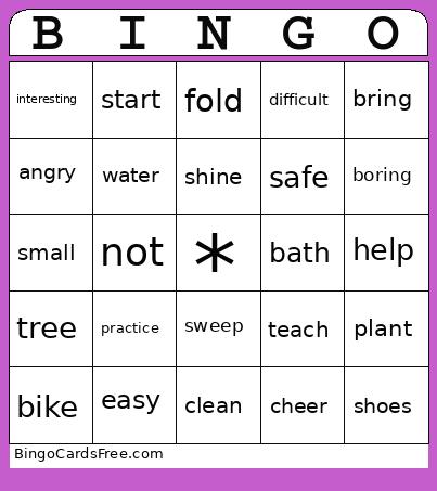 Rev A2 Bingo Card