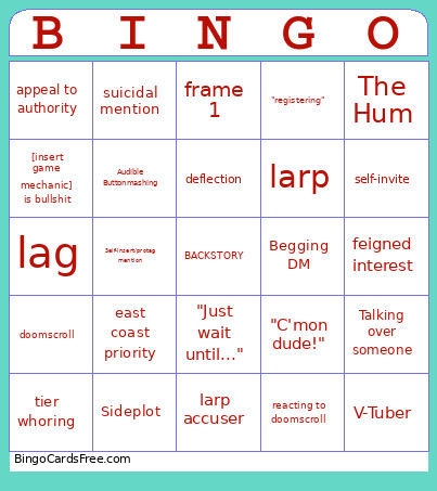 Rev Bingo Card