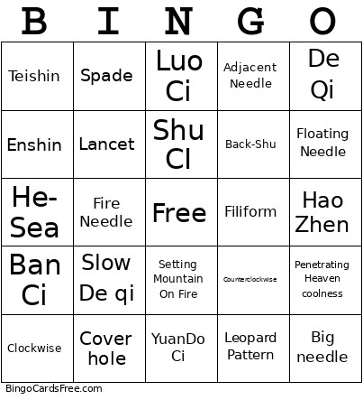 Review Bingo Card