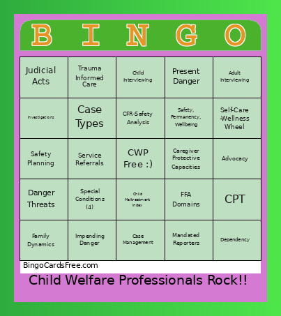 Review Day Bingo Card