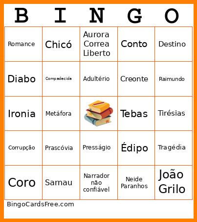 Revisão Livros Bingo Card