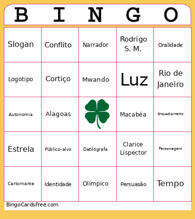 Revisão Y10 Bingo Card