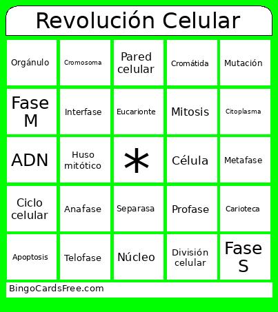 🧫 Revolución Celular 🧪 Bingo