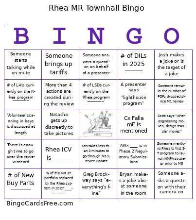 Rhea MR Townhall Bingo