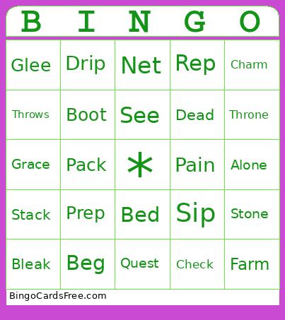 Rhyme Bingo Cards Free Pdf Printable Game, Title: BINGO
