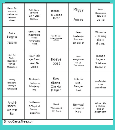 Ricks Bingo Card