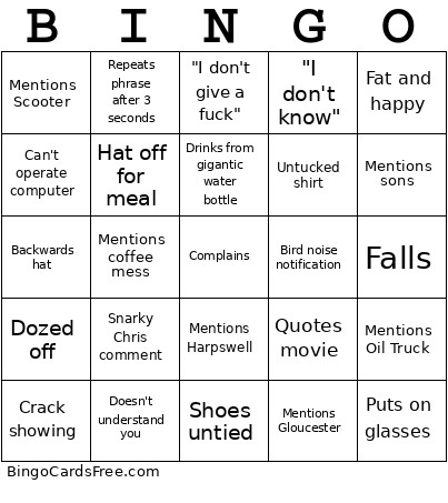 Riley Bingo Card