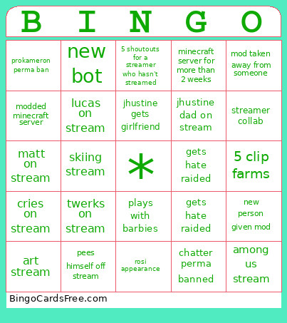 Ringtail Bingo Card
