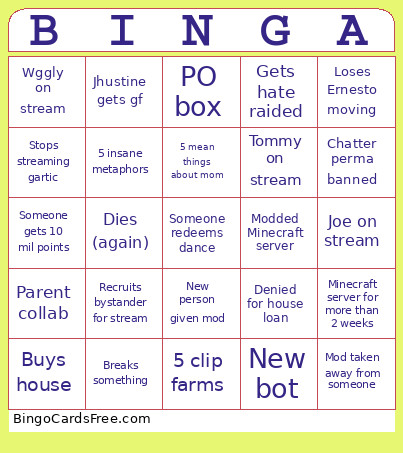 Ringtail216 2026 Predictions Bingo Card