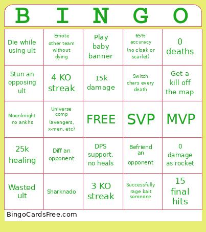 rivals Bingo