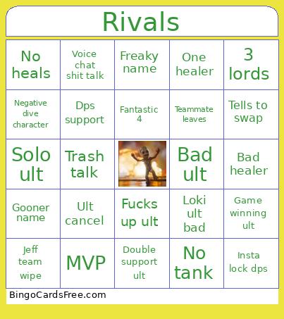 Rivals Bingo Card