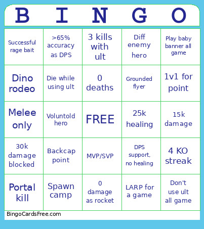 Rivals Bingo Card