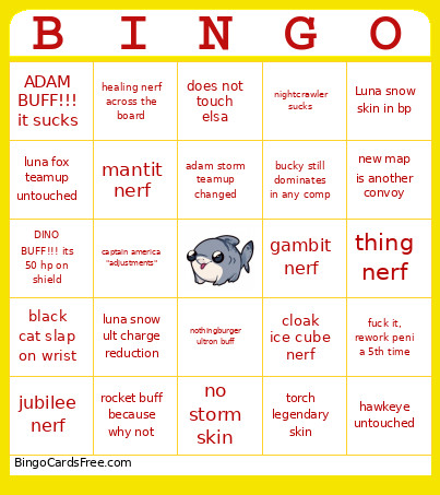 Rivals Season 10 Bingo Card
