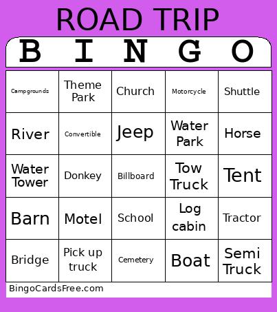 Road Trip Bingo