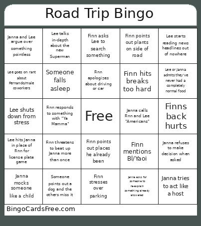 Road Trip Bingo