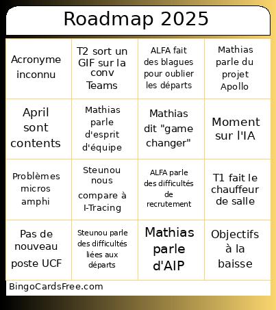 Roadmap 2025 Bingo