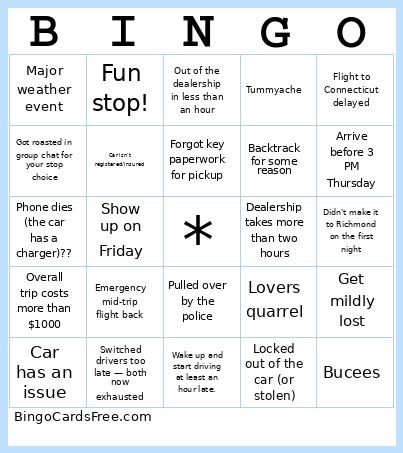 Roadtrip Bingo