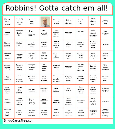Robbins! Gotta Catch Em All! Bingo Card