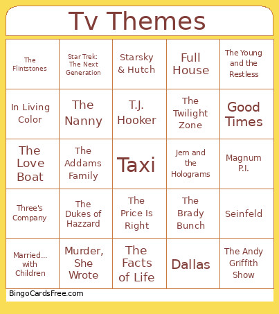 Rock Muaic Bingo Card